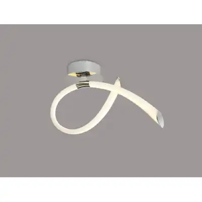 Armonia Semi Flush Small Loop, 18W LED, 3000K, 1350lm, Polished Chrome Frosted Acrylic, 3yrs Warranty