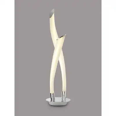 Armonia 2 Light Table Lamp, 18W LED, 3000K, 1350lm, Polished Chrome Frosted Acrylic, 3yrs Warranty