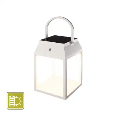 Sapporo Small Solar Portable Lantern, 3W LED, 3000K, 238lm, IP54, White, 3yrs Warranty