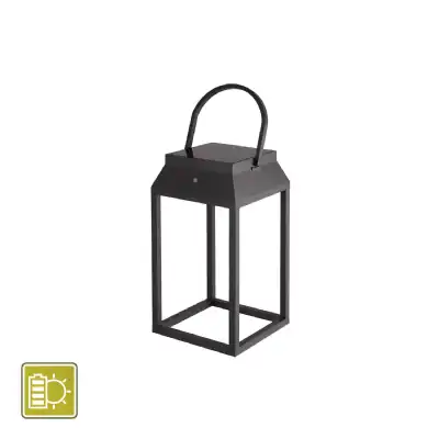 Sapporo Large Solar Portable Lantern, 3W LED, 3000K, 238lm, IP54, Graphite, 3yrs Warranty