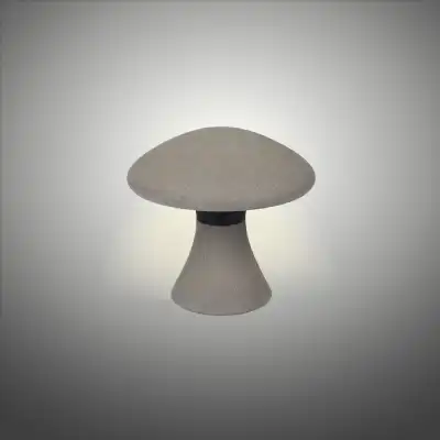 Taos Small Mushroom Bollard, 6.5W LED, 3000K, 490lm, IP65, Dark Grey Cement, 3yrs Warranty