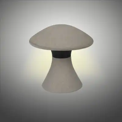 Taos Large Mushroom Bollard, 12W LED, 3000K, 905lm, IP65, Dark Grey Cement, 3yrs Warranty