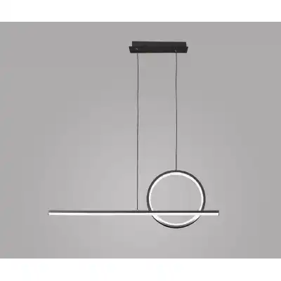 Kitesurf Loop Over Linear Pendant, 30W LED, 3000K, 2400lm, Black, 3yrs Warranty