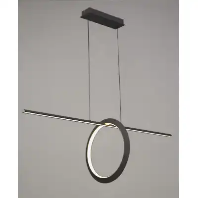 Kitesurf Loop Under Linear Pendant, 30W LED, 3000K, 2400lm, Black, 3yrs Warranty