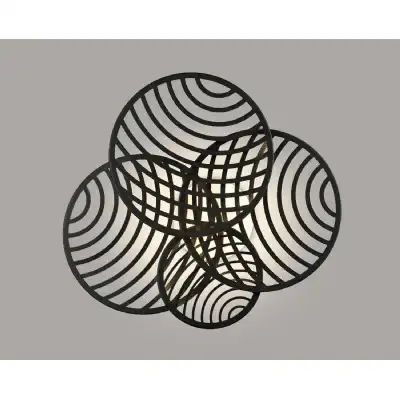 Collage 4 Ring Ceiling, 60W LED, 3000K, 4500lm, Black, 3yrs Warranty