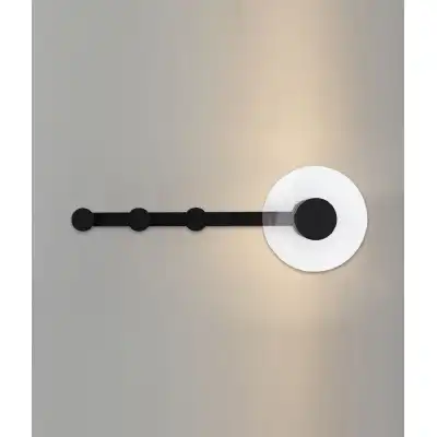 Venus Wall Lamp Coat Rack, 6W LED, 3000K, 490lm, Black, 3yrs Warranty