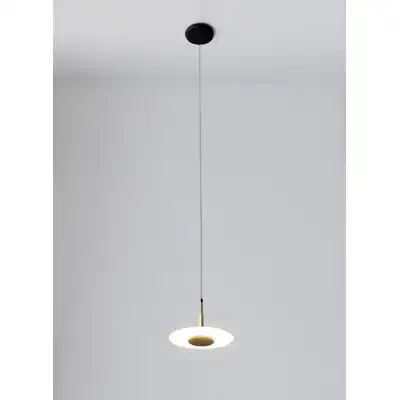 Orion 1 Light Pendant, 8W LED, 3000K, 590lm, Black Antique Brass, 3yrs Warranty