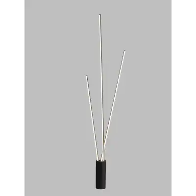 Vertical 3 Light Floor Lamp, 60W LED, 3000K, 3600lm, Dimmable, Black, 3yrs Warranty