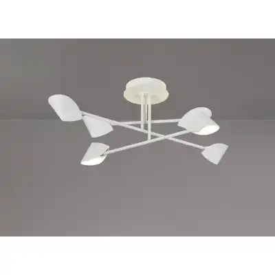 Capuccina Medium 6 Light Semi Flush, 45W LED, 3000K, 3100lm, White, 3yrs Warranty