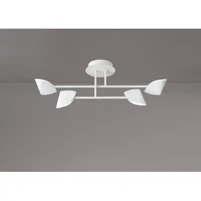 Capuccina Small 4 Light Semi Flush, 30W LED, 3000K, 2100lm, White, 3yrs Warranty