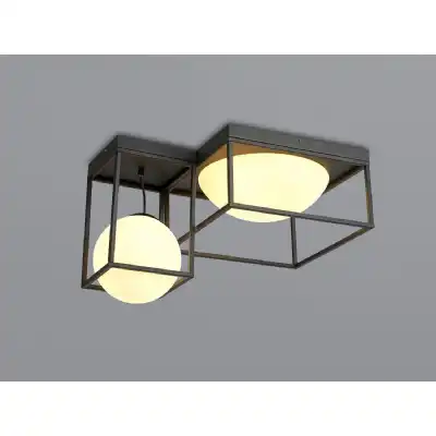 Desigual Semi Flush, 4 Light E27, Matt Black