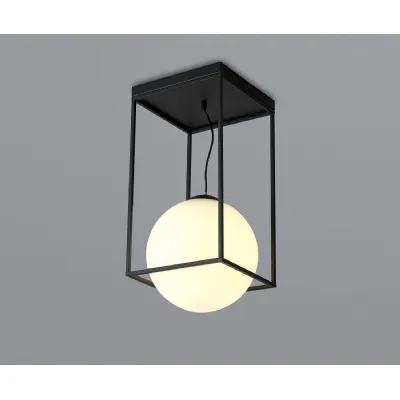 Desigual Large Tall Semi Flush, 1 Light E27, Matt Black