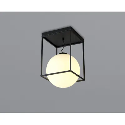 Desigual Large Short Semi Flush, 1 Light E27, Matt Black