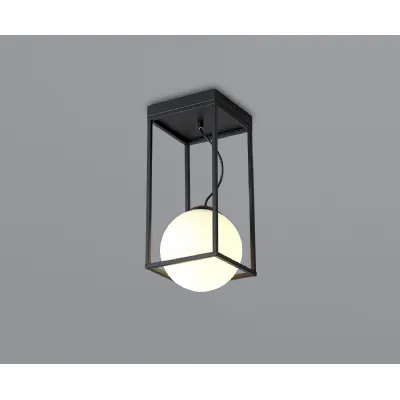 Desigual Small Tall Semi Flush, 1 Light E27, Matt Black