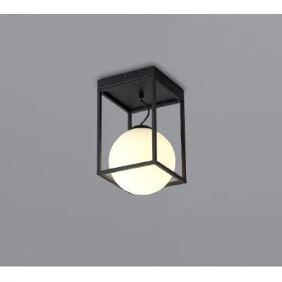 Desigual Small Short Semi Flush, 1 Light E27, Matt Black