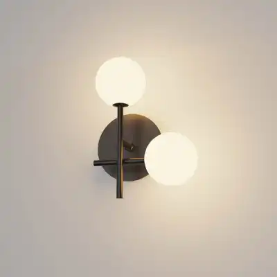 Cellar Right Wall Lamp 2 Light, Replaceable 5W LEDs, 4000K, Black