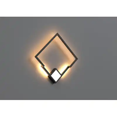Boutique Square Wall Lamp, 25W LED, 3000K, 1370lm, Black, 3yrs Warranty