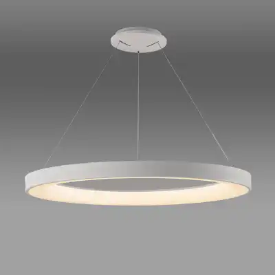 Niseko Ring Pendant 90cm 66W LED, 3000K 6000K Tuneable, 4200lm, Remote Control, White, 3yrs Warranty