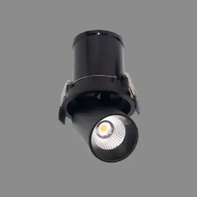 Garda Retractable Recessed Swivel Spotlight, 12W, 3000K, 1020lm, Black, Cut Out 95mm, Driver Included, Driver Included, 3yrs Warranty