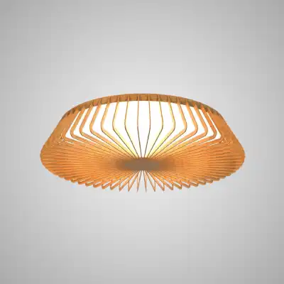 Himalaya 53cm Round Ceiling (Light Only), 56W LED, 2700 5000K Tuneable White, 2500lm, Remote Control, Wood, 3yrs Warranty
