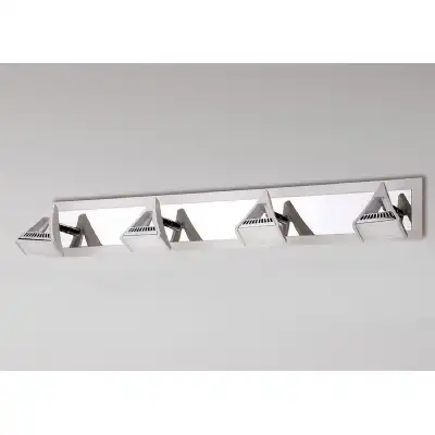 Filippo Linear Spot Light 4 Light LED 20W 3000K, 1750lm, Matt White Polished Chrome, 3yrs Warranty