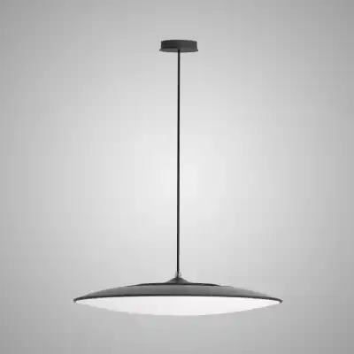 Slim LED Pendant 46cm Round 50W LED, 4000K, 4300lm, Black, 3yrs Warranty