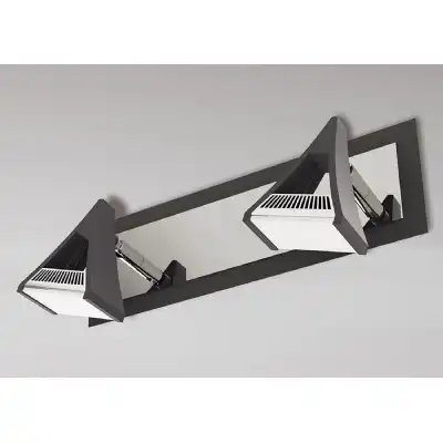 Filippo Linear Spot Light 2 Light LED 10W 3000K, 900lm, Matt Black Polished Chrome, 3yrs Warranty