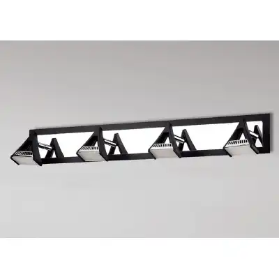 Filippo Linear Spot Light 4 Light LED 20W 3000K, 1750lm, Matt Black Polished Chrome, 3yrs Warranty