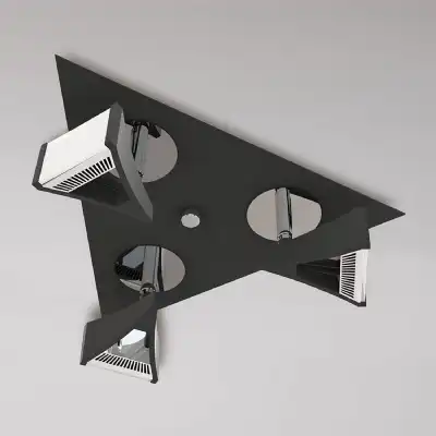 Filippo Spot Light 3 Light LED Triangular 15W 3000K, 1350lm, Matt Black Polished Chrome, 3yrs Warranty