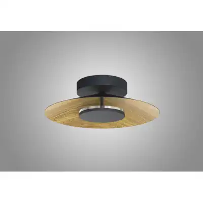 Orion Ceiling 40cm Round, 20W LED, 3000K, 1400lm, Wood Black, 3yrs Warranty