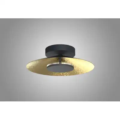Orion Ceiling 40cm Round, 20W LED, 3000K, 1400lm, Gold Leaf Black, 3yrs Warranty
