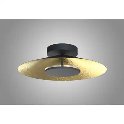 Orion Ceiling 55cm Round, 24W LED, 3000K, 1680lm, Gold Leaf Black, 3yrs Warranty