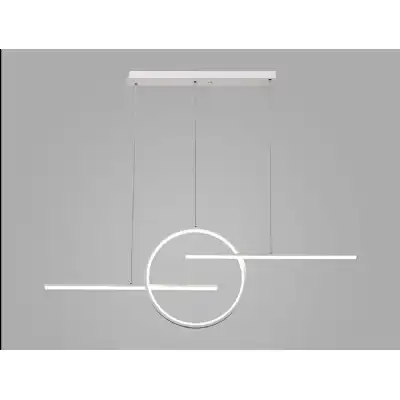 Kitesurf Centre Loop Linear Pendant Dimmable, 50W LED, 3000K, 4000lm, White, 3yrs Warranty