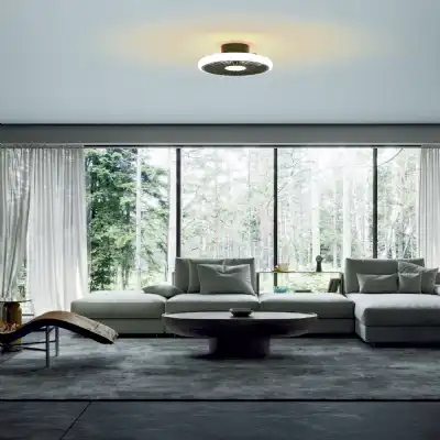 Turbo 55W LED Dimmable Ceiling Light With Built In 30W DC Reversible Fan, Black, 4100lm, 5yrs Warranty