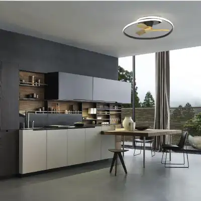 Ocean 60W LED Dimmable Ceiling Light With Built In 35W DC Reversible Fan, Black, 4200lm, 5yrs Warranty