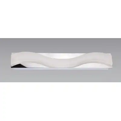Ola Wall Lamp 7W LED Large Wave 3000K IP44, 630lm, Polished Chrome Frosted Acrylic, 3yrs Warranty