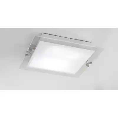 Melbourne Square Ceiling 15W LED 3000K, 1350lm, Polished Chrome Frosted White Glass, 3yrs Warranty
