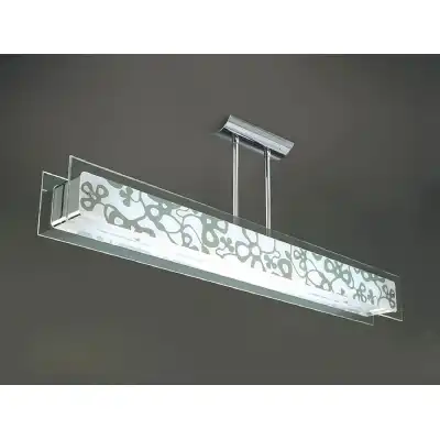 Euphoria Semi Flush 2 Light T5, Polished Chrome, Opal White Glass, NOT LED, CFL Compatible
