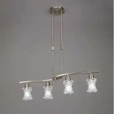 Alaska Telescopic 4 Light L1, SGU10 Bar, Satin Nickel, CFL Lamps INCLUDED