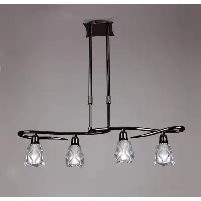 Amel Telescopic 4 Light L1, SGU10 Bar, Black Chrome, CFL Lamps INCLUDED