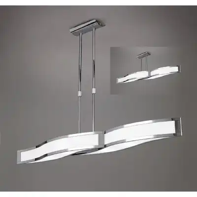 Sintesys Linear Telescopic Convertible To Semi Flush GU10 4 Light Polished Chrome M8666, CFL Lamps INCLUDED