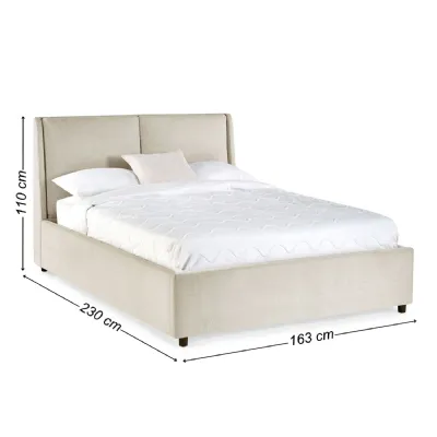 Maddock Beige Upholstered Ottoman Storage 135cm Double Bed