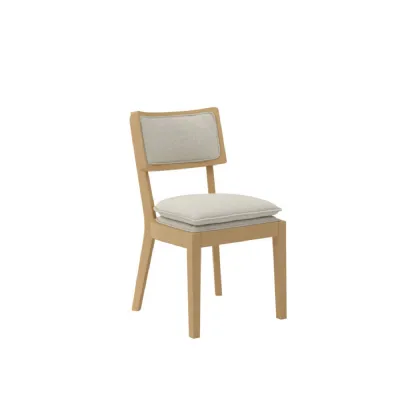 Frost Linen Dining Chair with Umber Wood Frame
