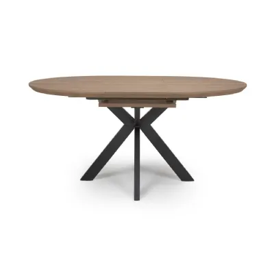 Light Walnut Round Extending Dining Table 120 to 160cm