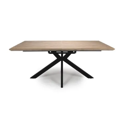 Light Walnut Large Extending Dining Table Black Spider Legs