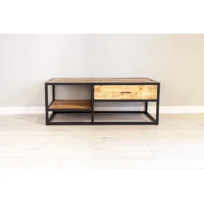 Natural Mango Wood 1 Drawer Large Coffee Table