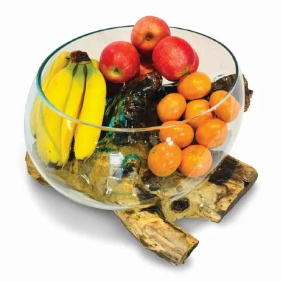 Root With Glass Fruit Bowl Large