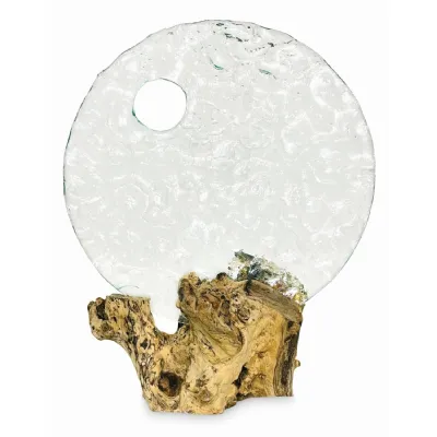 Round Glass Sculpture On Root