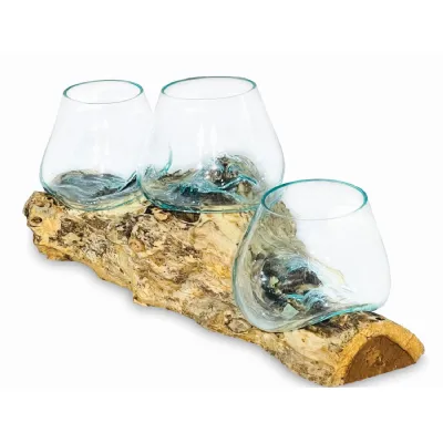 Low Root With Triple Glass Bowl Large
