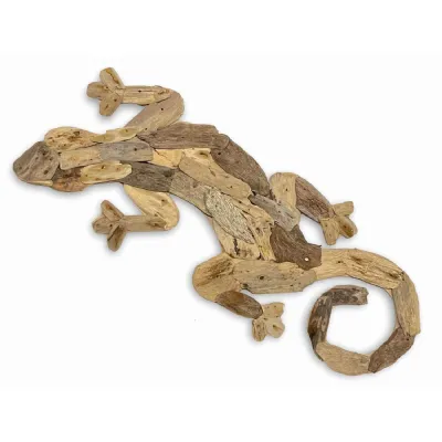 Driftwood Wall Art Gecko 50cm